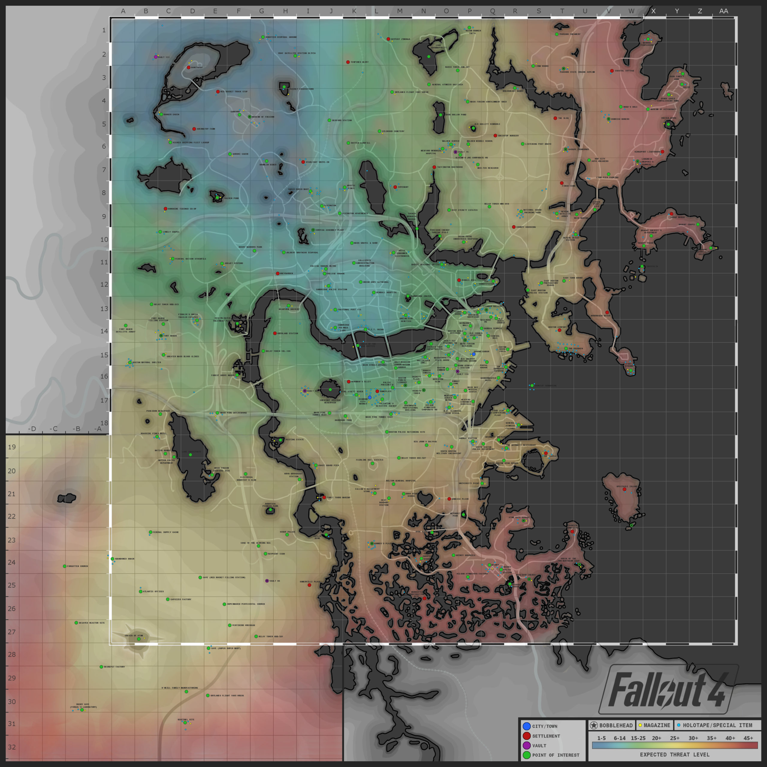 Fallout 4 карта с локациями, убежищами и другие полезности